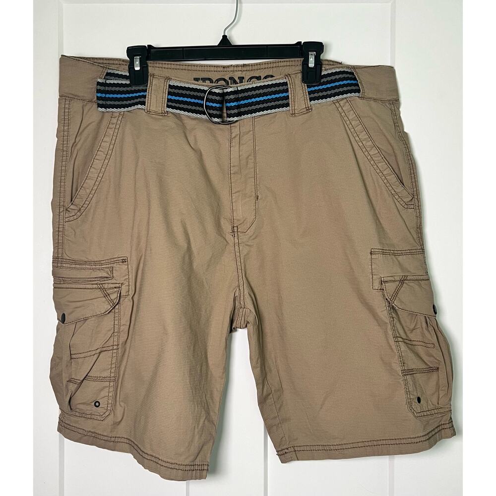 Iron Co Shorts Hybrid Cargo Mens Size 40 Khaki 4 Way‎ Stretch